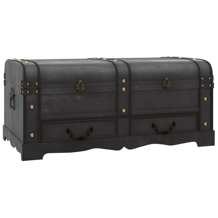 Coffre De Rangement En Bois Large Noir