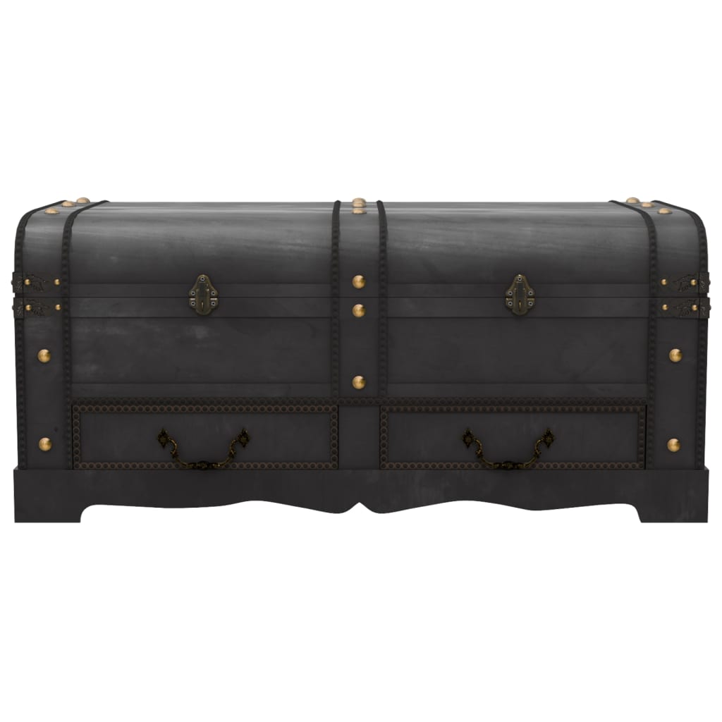 Coffre De Rangement En Bois Large Noir
