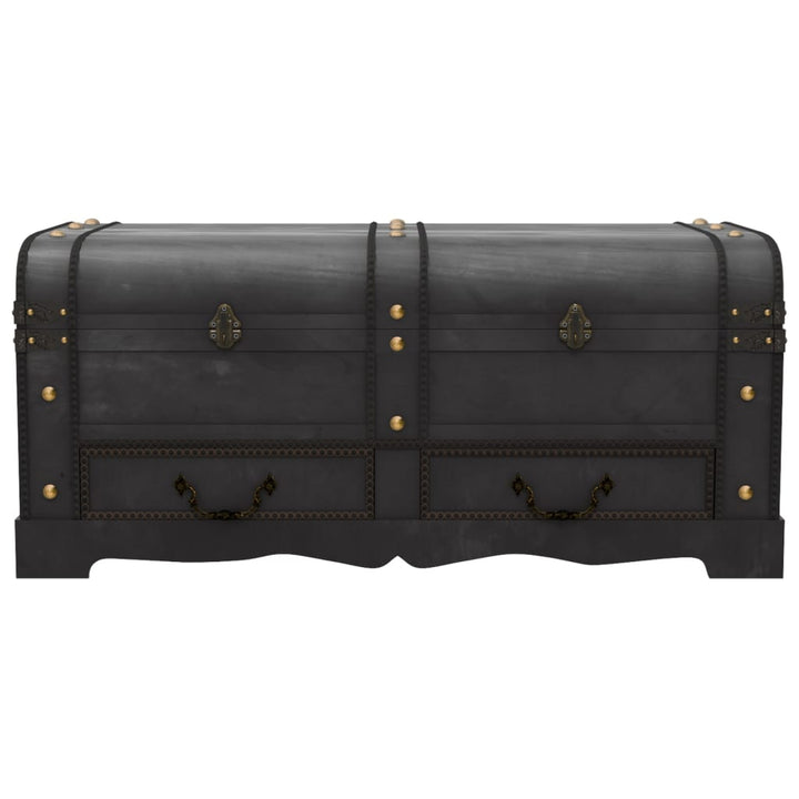 Coffre De Rangement En Bois Large Noir