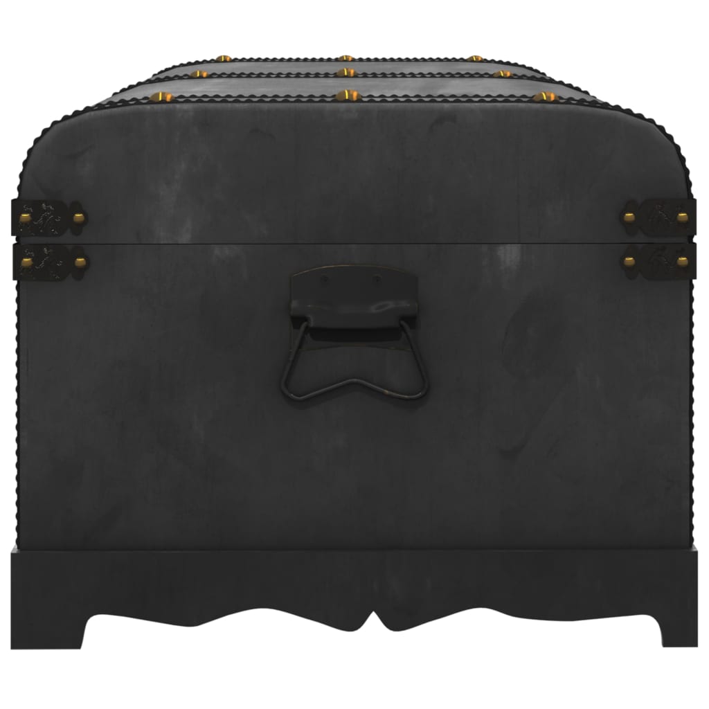 Coffre De Rangement En Bois Large Noir