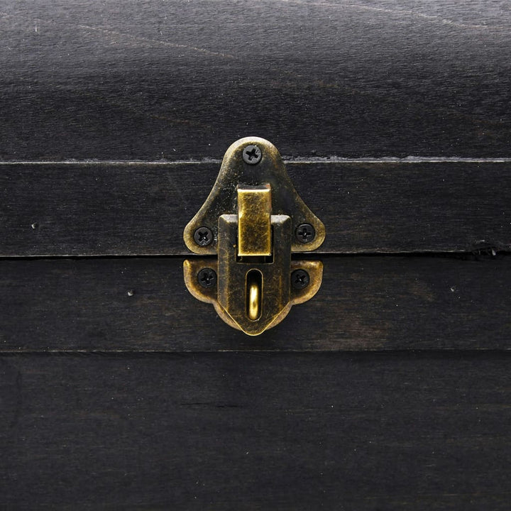 Coffre De Rangement En Bois Large Noir