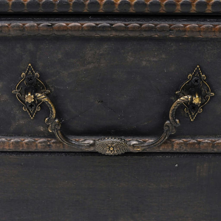 Coffre De Rangement En Bois Large Noir