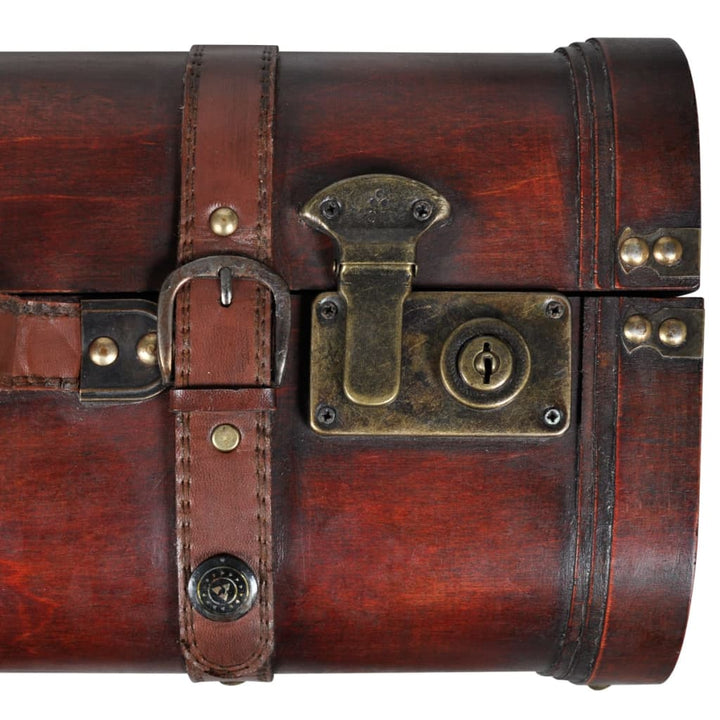 Coffre De Rangement Vintage Bois Marron 2 Pcs