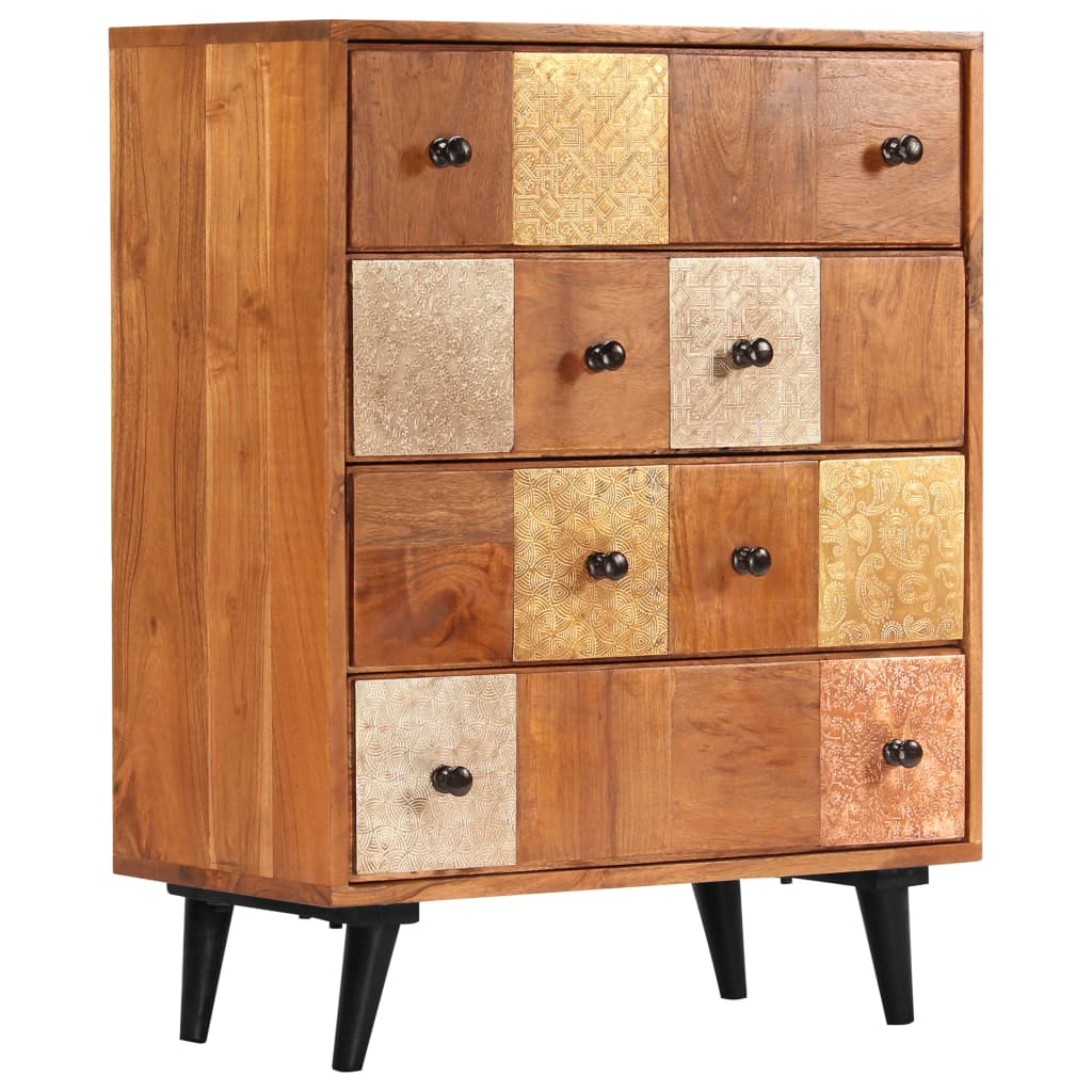 Commode À Tiroirs Bois D'acacia Massif