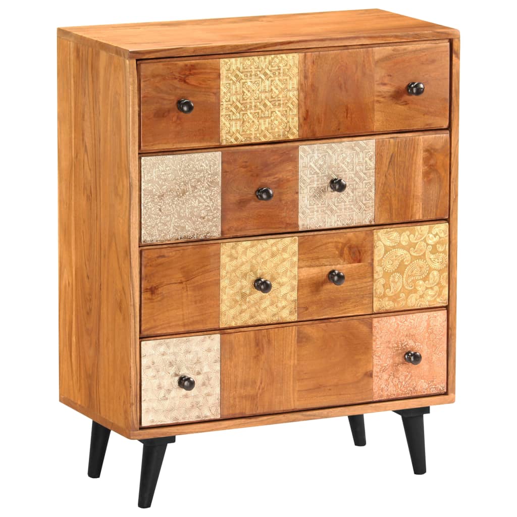 Commode À Tiroirs Bois D'acacia Massif