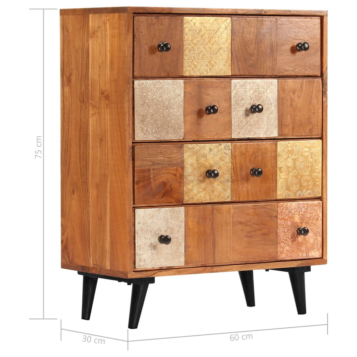 Commode À Tiroirs Bois D'acacia Massif