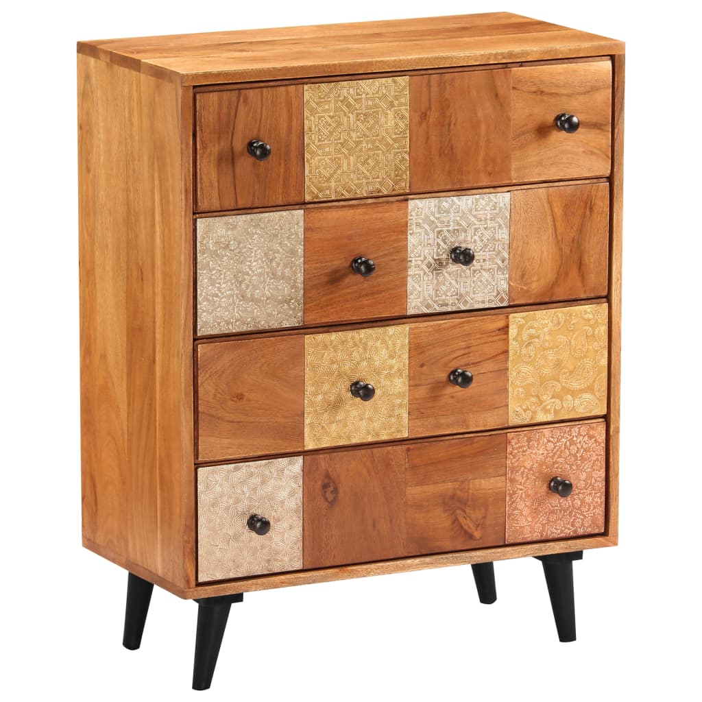 Commode À Tiroirs Bois D'acacia Massif