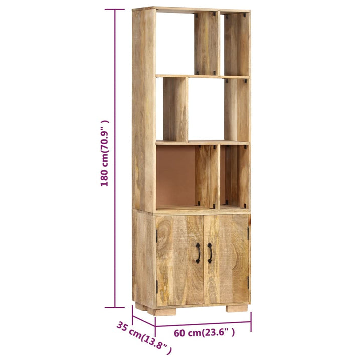 Bibliothèque 60X35X180 Cm Bois De Manguier Solide