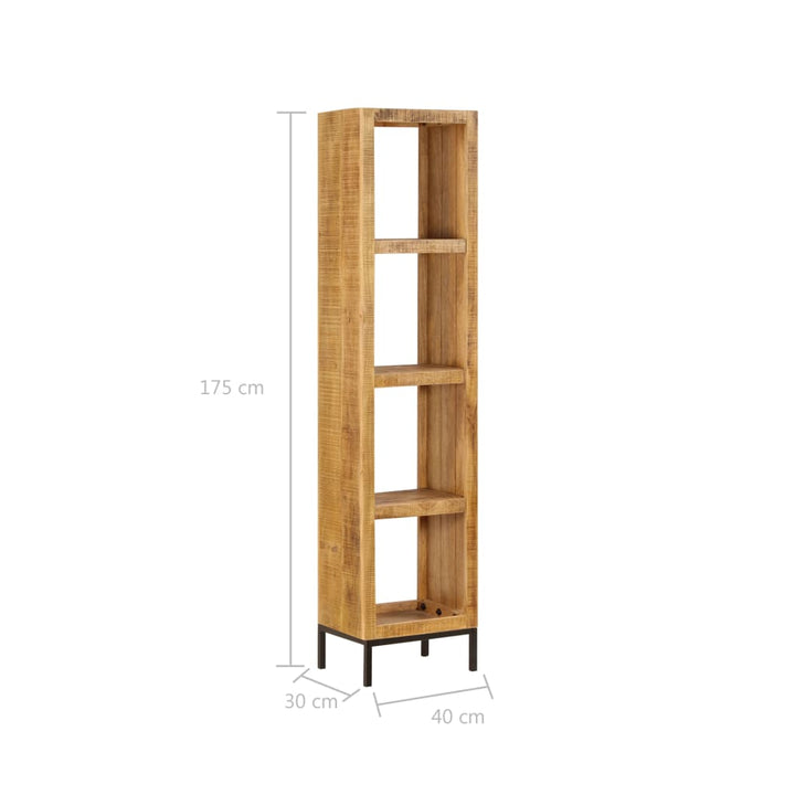 Bibliothèque 40X30X175 Cm Bois De Manguier Solide