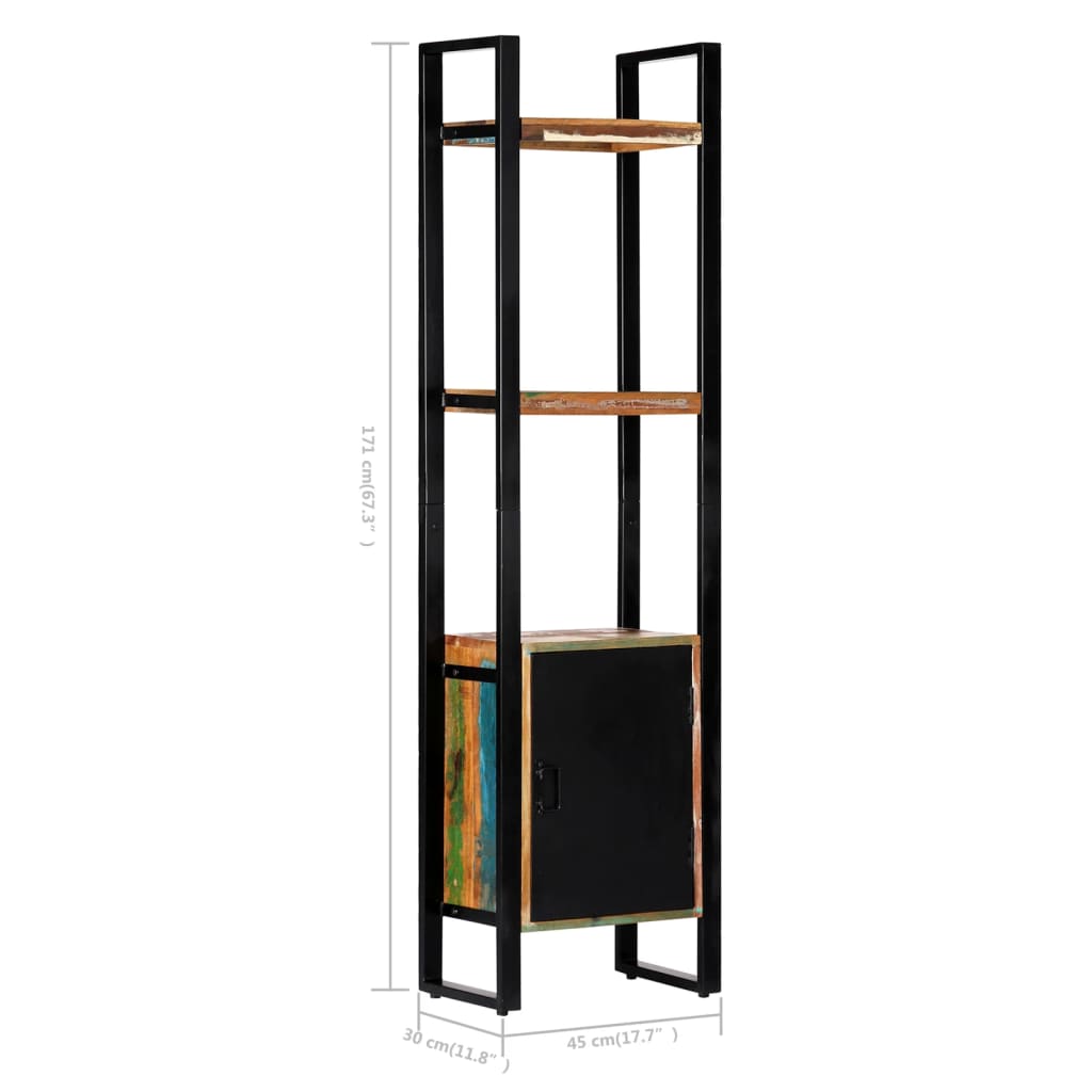 Bibliothèque 45X30X171 Cm Bois De Récupération Solide
