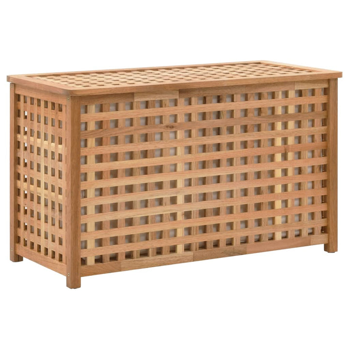 Coffre De Blanchisserie 77,5X37,5X46,5 Cm Bois Massif De Noyer