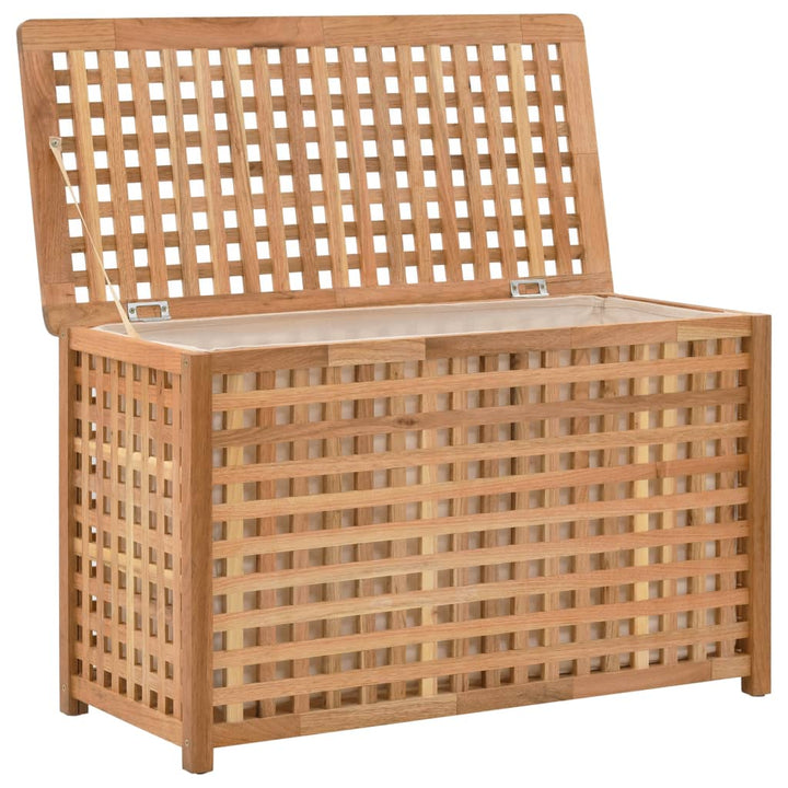 Coffre De Blanchisserie 77,5X37,5X46,5 Cm Bois Massif De Noyer