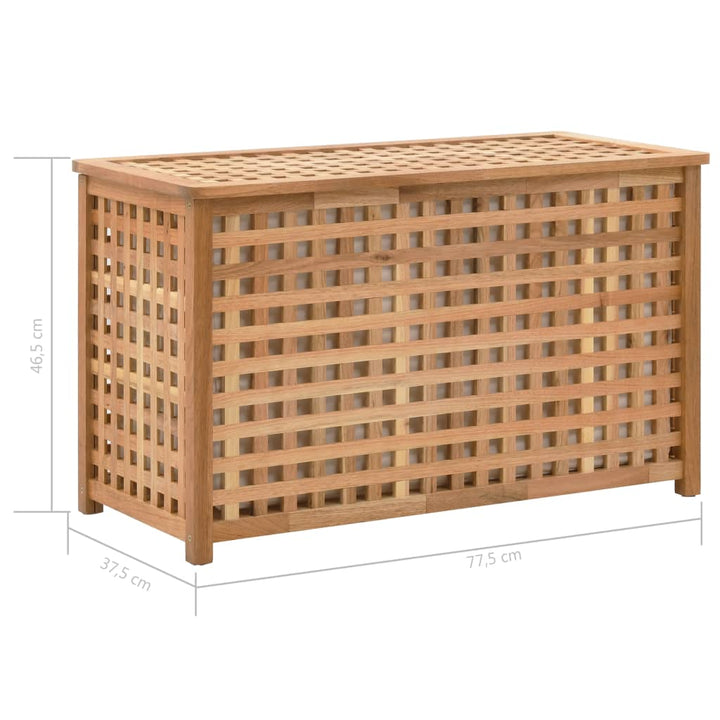 Coffre De Blanchisserie 77,5X37,5X46,5 Cm Bois Massif De Noyer