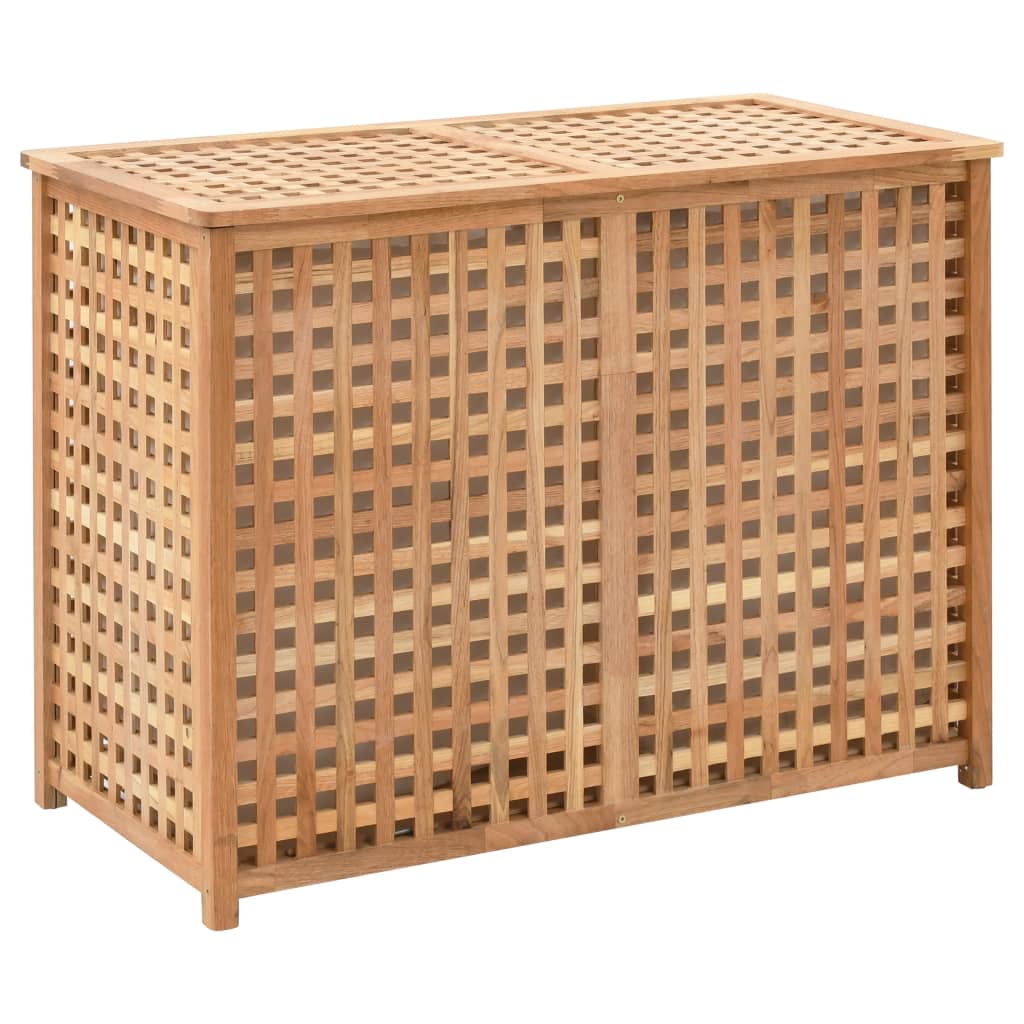 Coffre De Blanchisserie 77,5X37,5X46,5 Cm Bois Massif De Noyer