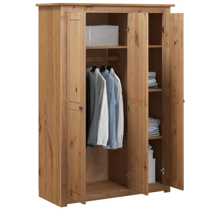 Garde-Robe À 3 Portes 118X50X171,5 Cm Pin Assortiment Panama Marron