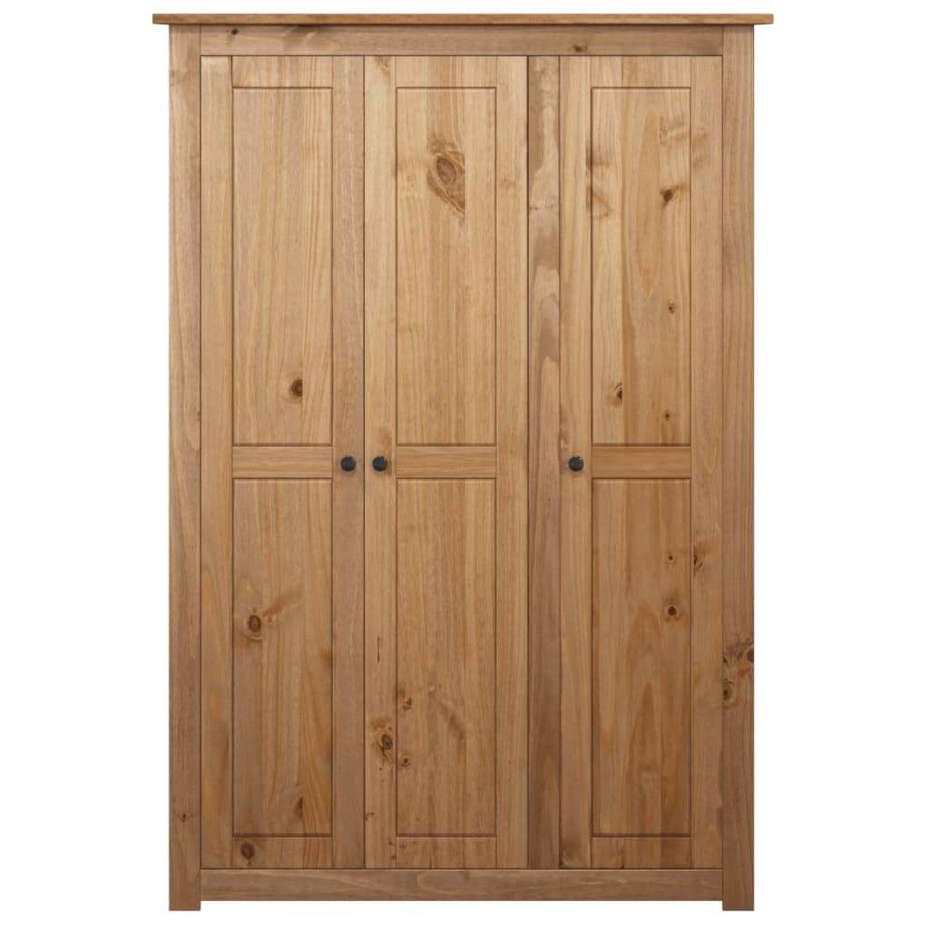 Garde-Robe À 3 Portes 118X50X171,5 Cm Pin Assortiment Panama Marron