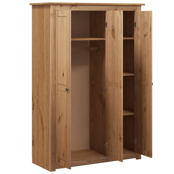 Garde-Robe À 3 Portes 118X50X171,5 Cm Pin Assortiment Panama Marron