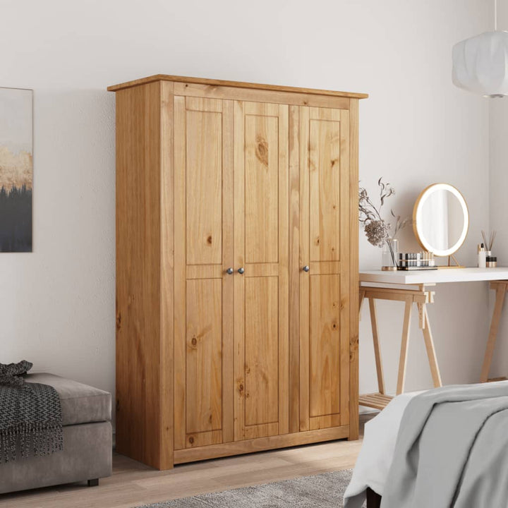 Garde-Robe À 3 Portes 118X50X171,5 Cm Pin Assortiment Panama Marron