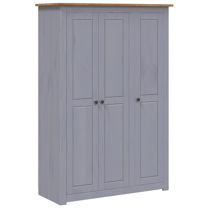 Garde-Robe 3 Portes 118X50X171,5 Cm Pin Assortiment Panama Gris
