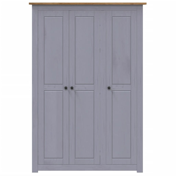 Garde-Robe 3 Portes 118X50X171,5 Cm Pin Assortiment Panama Gris