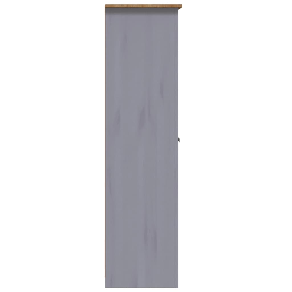 Garde-Robe 3 Portes 118X50X171,5 Cm Pin Assortiment Panama Gris