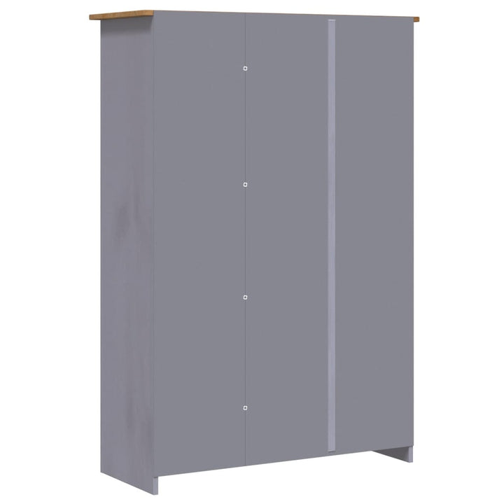 Garde-Robe 3 Portes 118X50X171,5 Cm Pin Assortiment Panama Gris