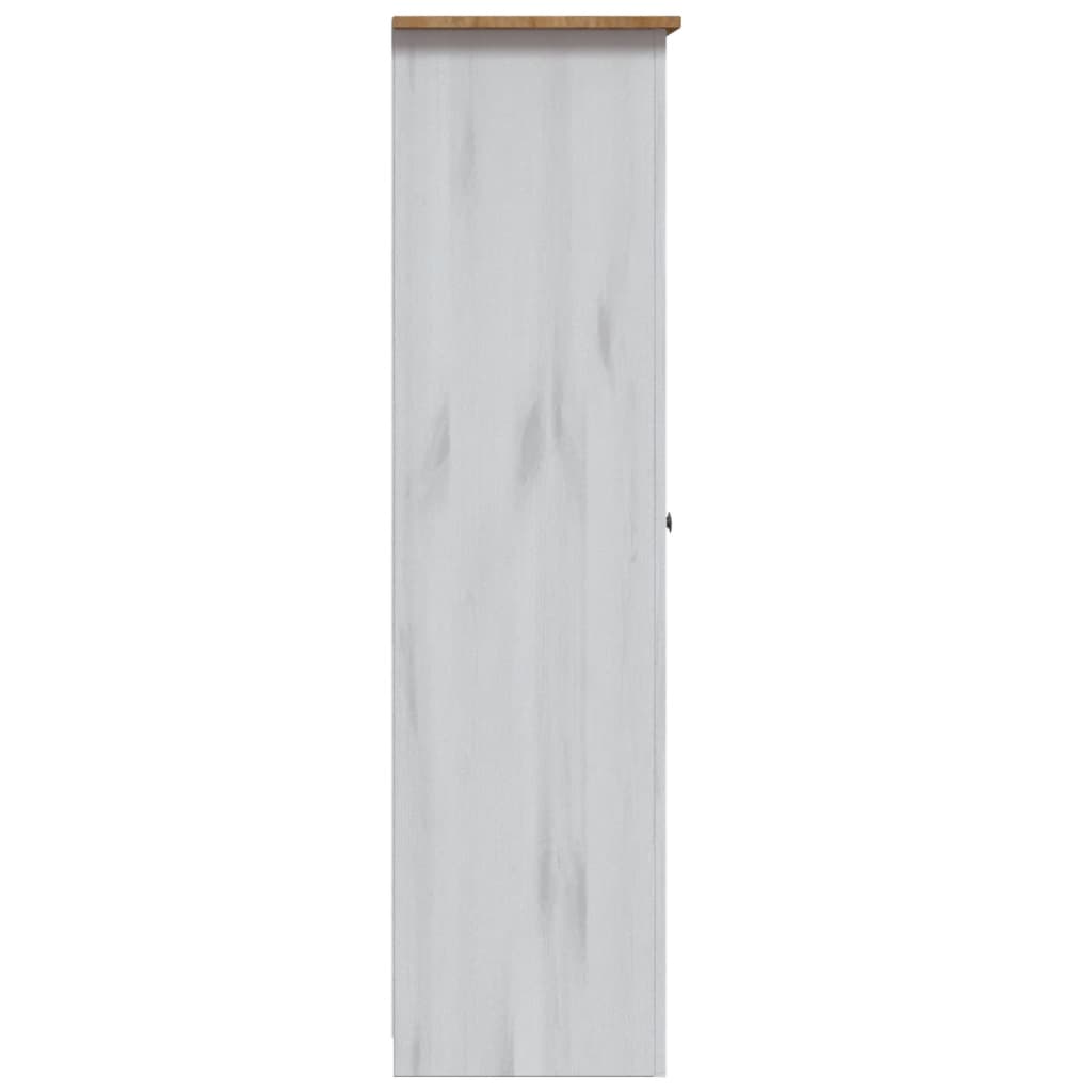 Garde-Robe 3 Portes 118X50X171,5Cm Pin Assortiment Panama Blanc
