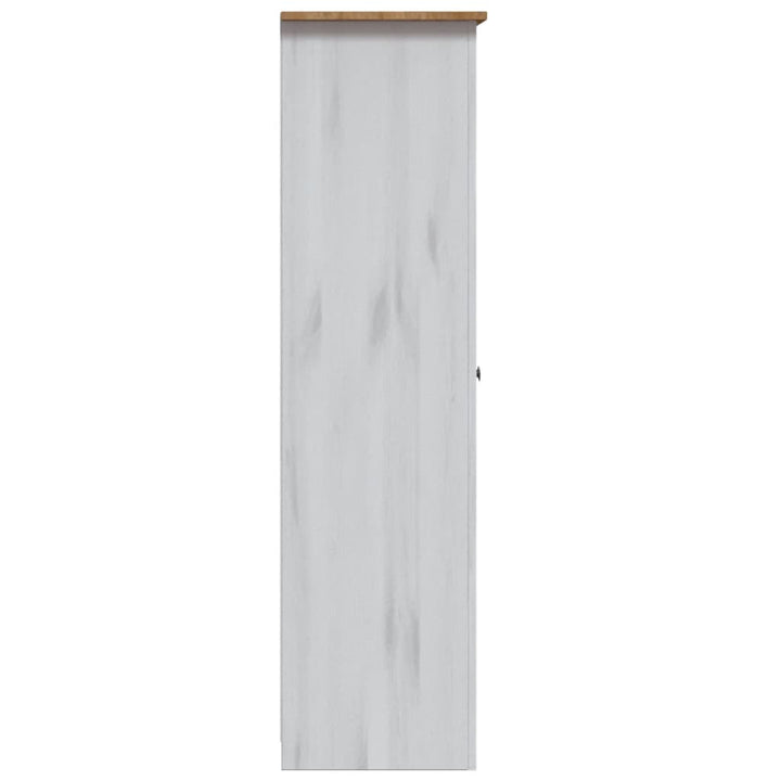 Garde-Robe 3 Portes 118X50X171,5Cm Pin Assortiment Panama Blanc