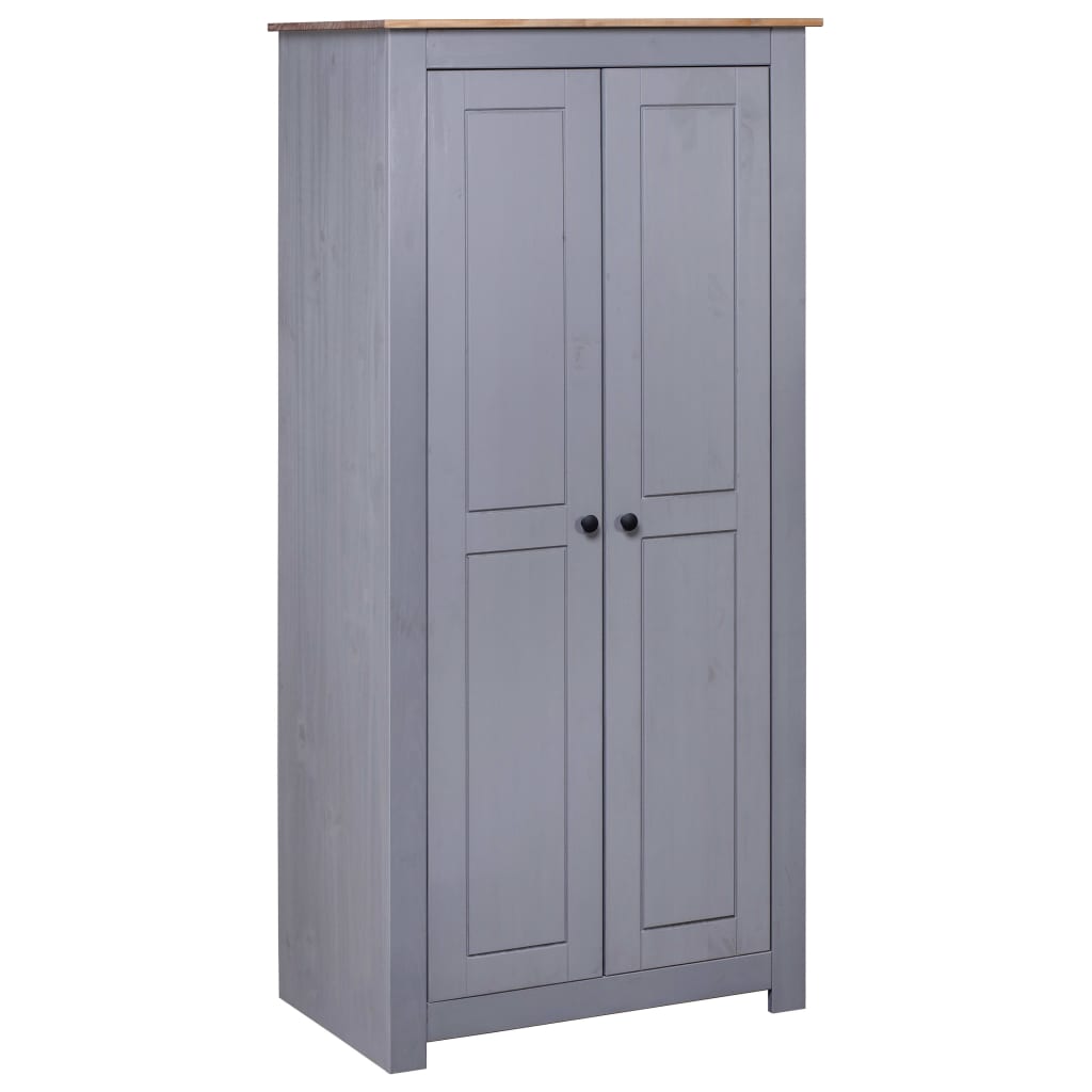Garde-Robe 3 Portes 118X50X171,5 Cm Pin Assortiment Panama Gris