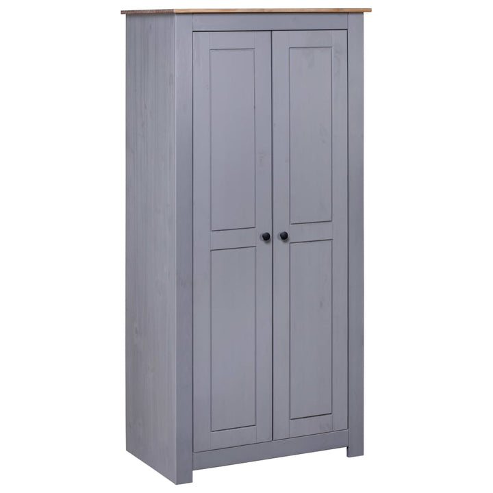 Garde-Robe 3 Portes 118X50X171,5 Cm Pin Assortiment Panama Gris