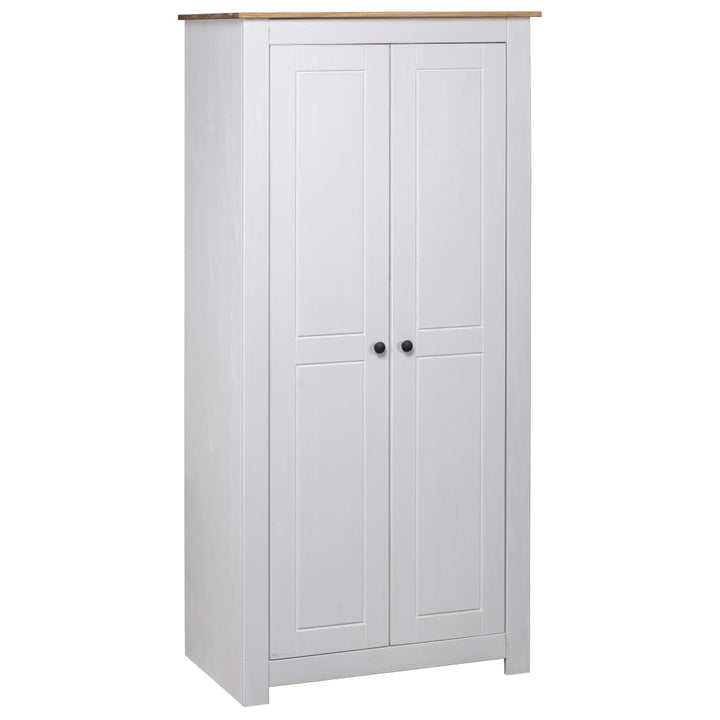 Garde-Robe 3 Portes 118X50X171,5Cm Pin Assortiment Panama Blanc