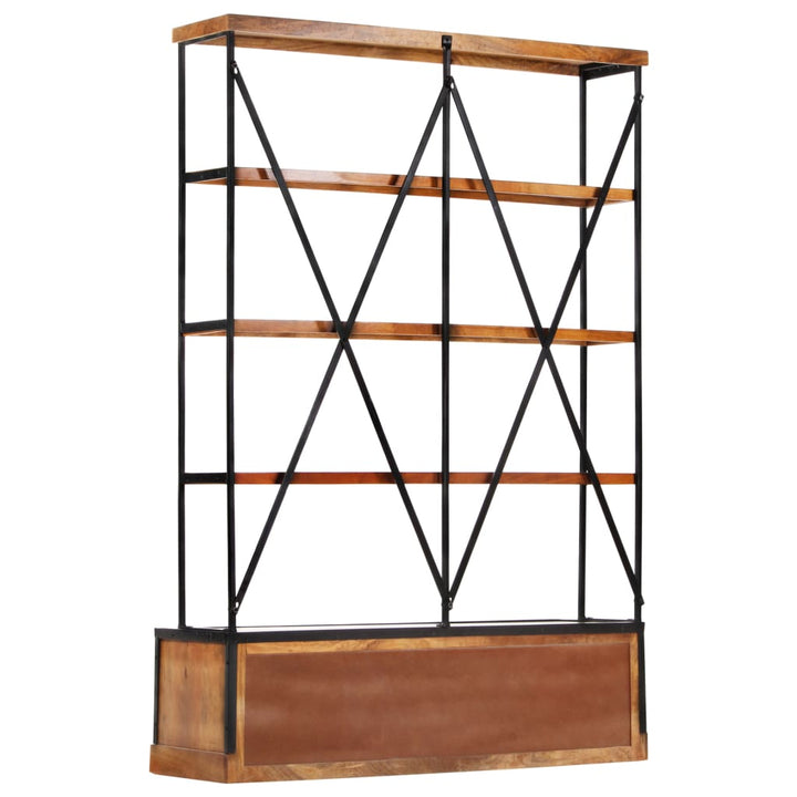 Bibliothèque À 4 Étagères Avec 6 Tiroirs 122X36X181 Cm Manguier