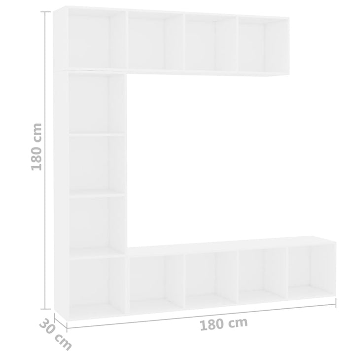 Ensemble De Bibliothèque/Meuble Tv 3 Pcs 180X30X180 Cm