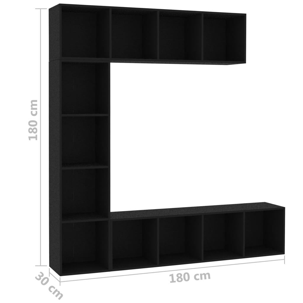 Ensemble De Bibliothèque/Meuble Tv 3 Pcs 180X30X180 Cm