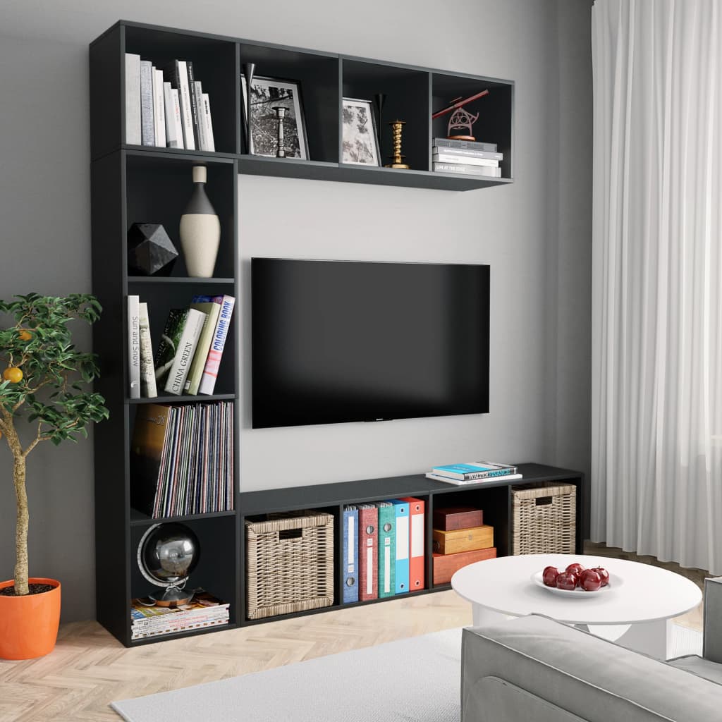 Ensemble De Bibliothèque/Meuble Tv 3 Pcs 180X30X180 Cm