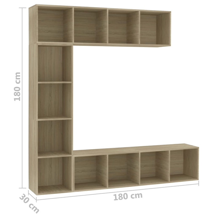 Jeu De Bibliothèque/Meuble Tv 3 Pcs 180X30X180 Cm