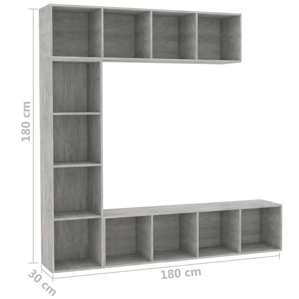 Jeu De Bibliothèque/Meuble Tv 3 Pcs 180X30X180 Cm