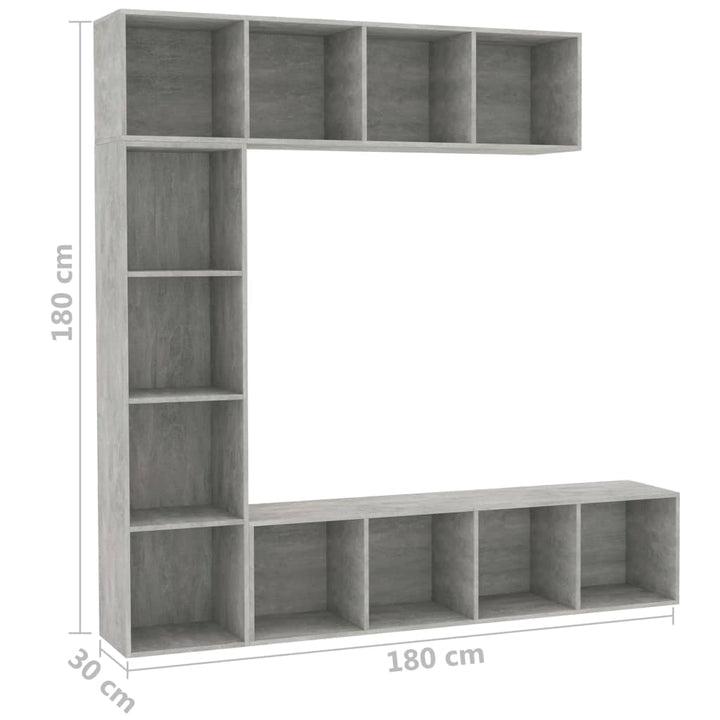 Jeu De Bibliothèque/Meuble Tv 3 Pcs 180X30X180 Cm