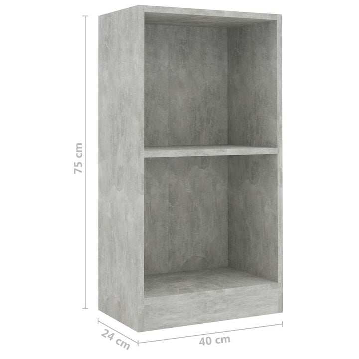 Bibliothèque 40X24X Bois D'ingénierie Gris Béton