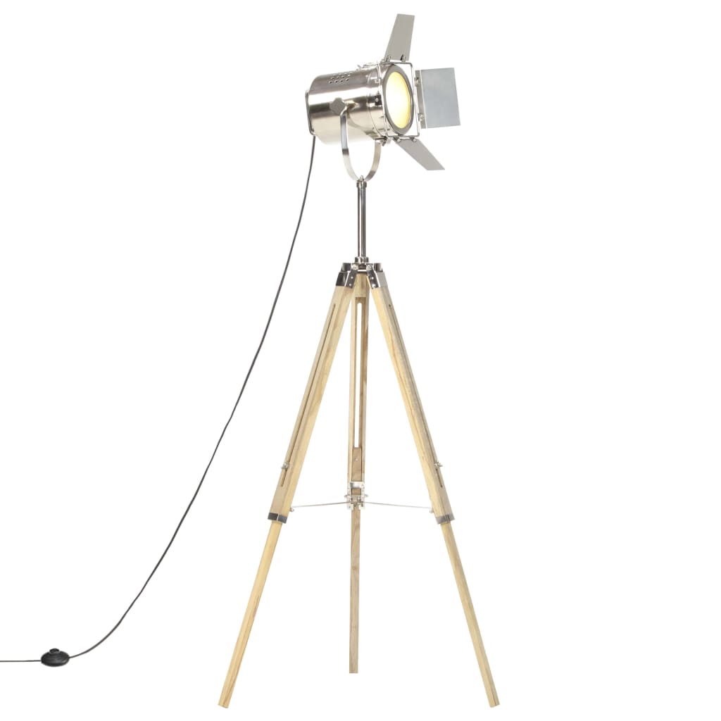 Lampadaire À Trépied Bois De Manguier Massif 140 Cm