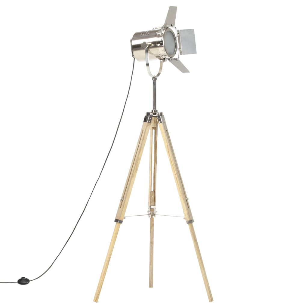 Lampadaire À Trépied Bois De Manguier Massif 140 Cm