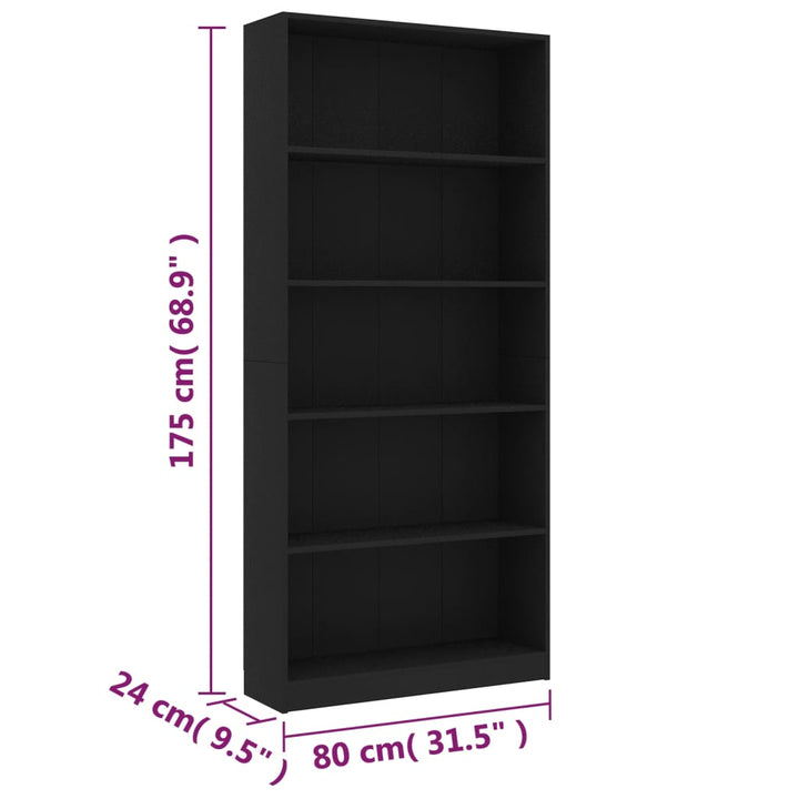 Bibliothèque À 5 Niveaux Bois D’ingénierie