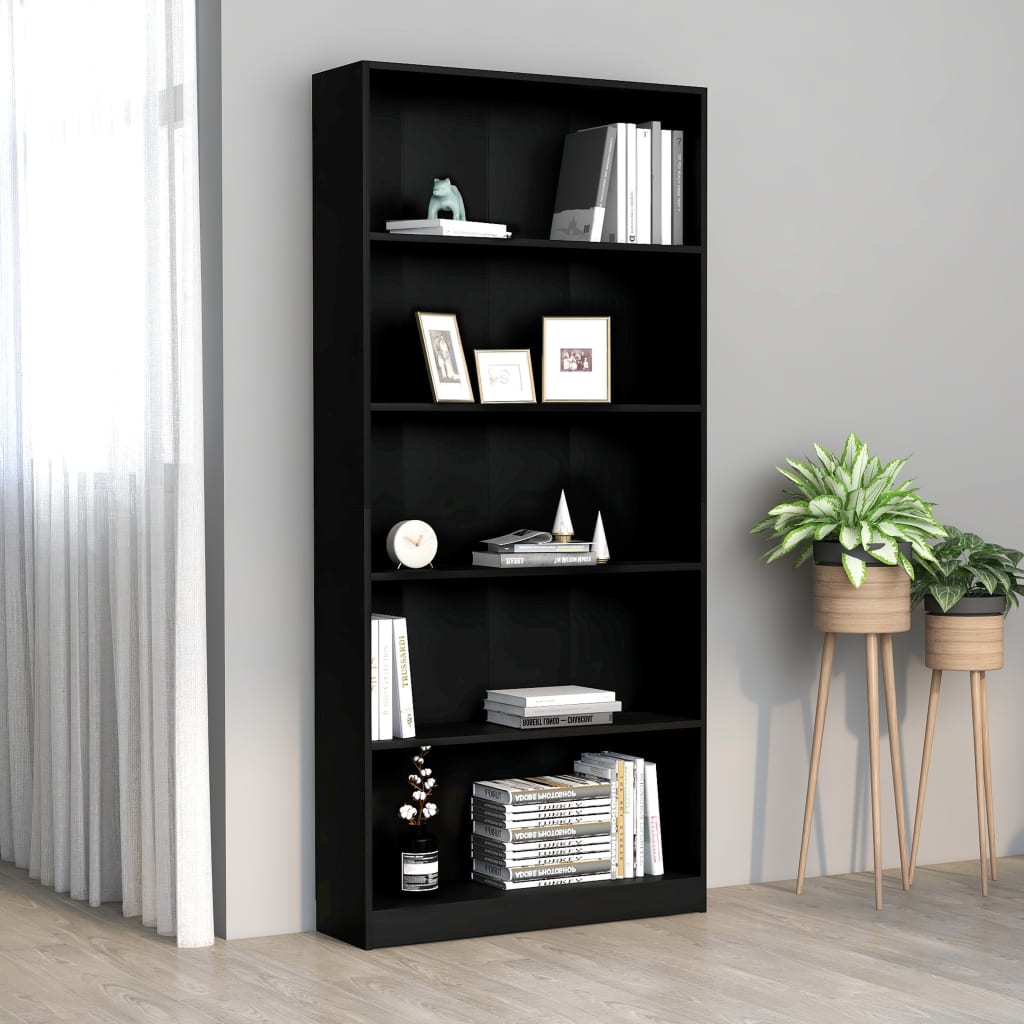 Bibliothèque À 5 Niveaux Bois D’ingénierie