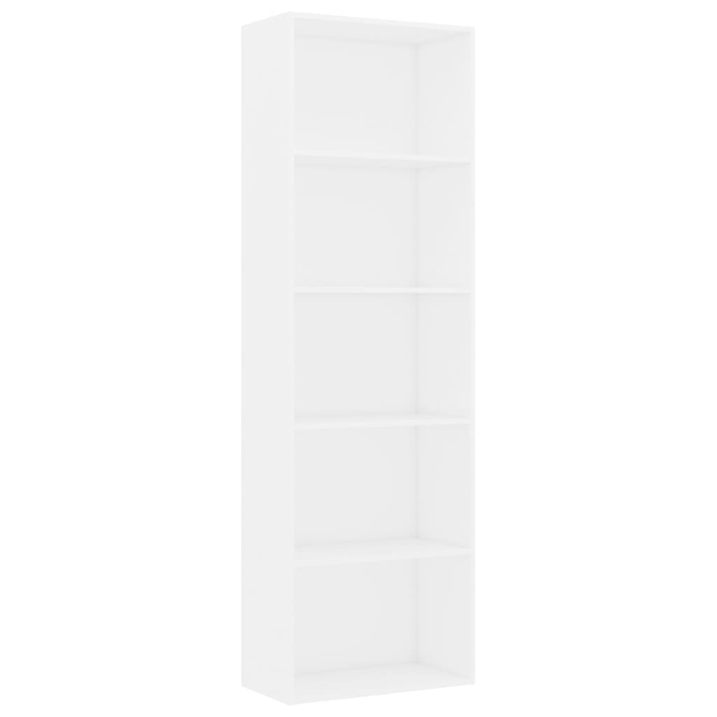 Bibliothèque À 5 Niveaux 60X30X Bois D'ingénierie Blanc