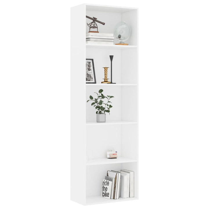 Bibliothèque À 5 Niveaux 60X30X Bois D'ingénierie Blanc