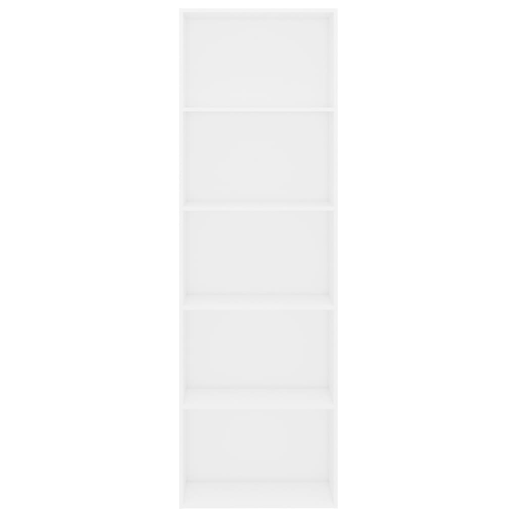 Bibliothèque À 5 Niveaux 60X30X Bois D'ingénierie Blanc