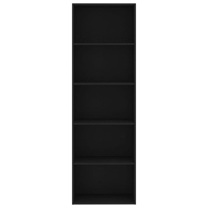 Bibliothèque À 5 Niveaux 60X30X Bois D'ingénierie Noir