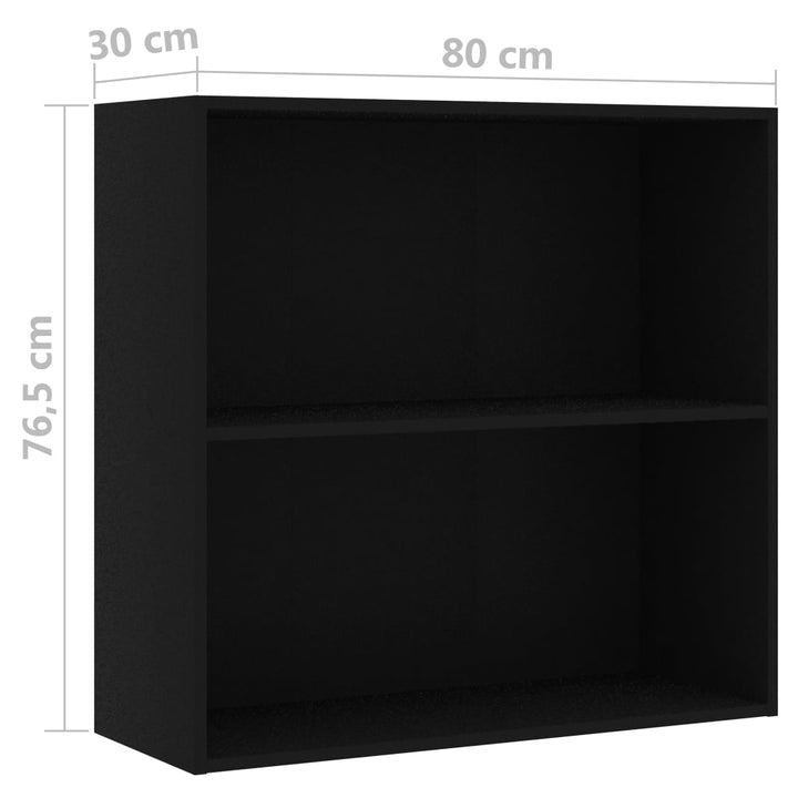Bibliothèque 80X30X76,5 Cm Bois D'ingénierie Noir