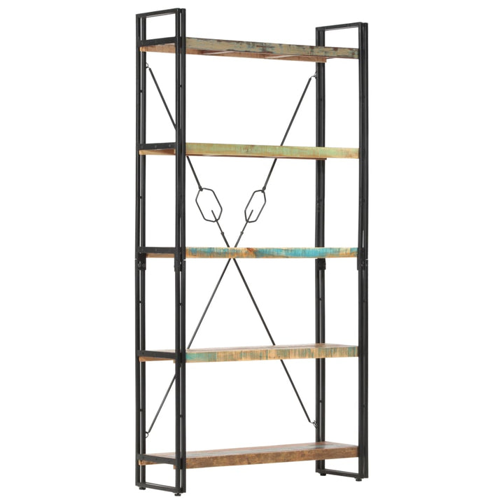 Bibliothèque 5 Niveaux 90X30X Bois Solide De Récupération Marron