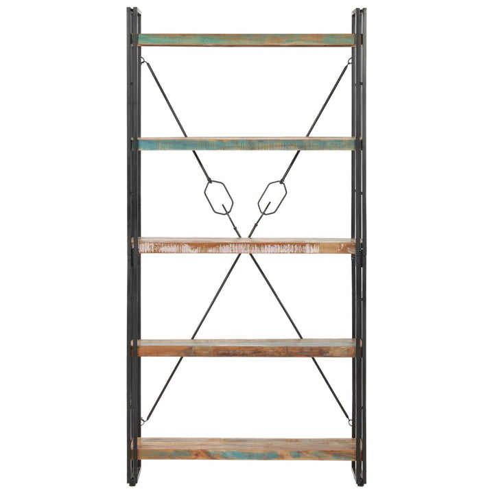 Bibliothèque 5 Niveaux 90X30X Bois Solide De Récupération Marron